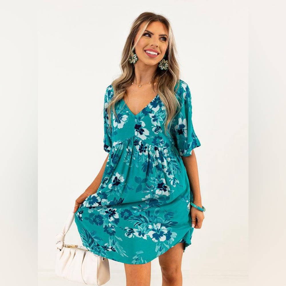Impressions TRY TO RESIST BABYDOLL DRESS IN TURQUOISE size 2x